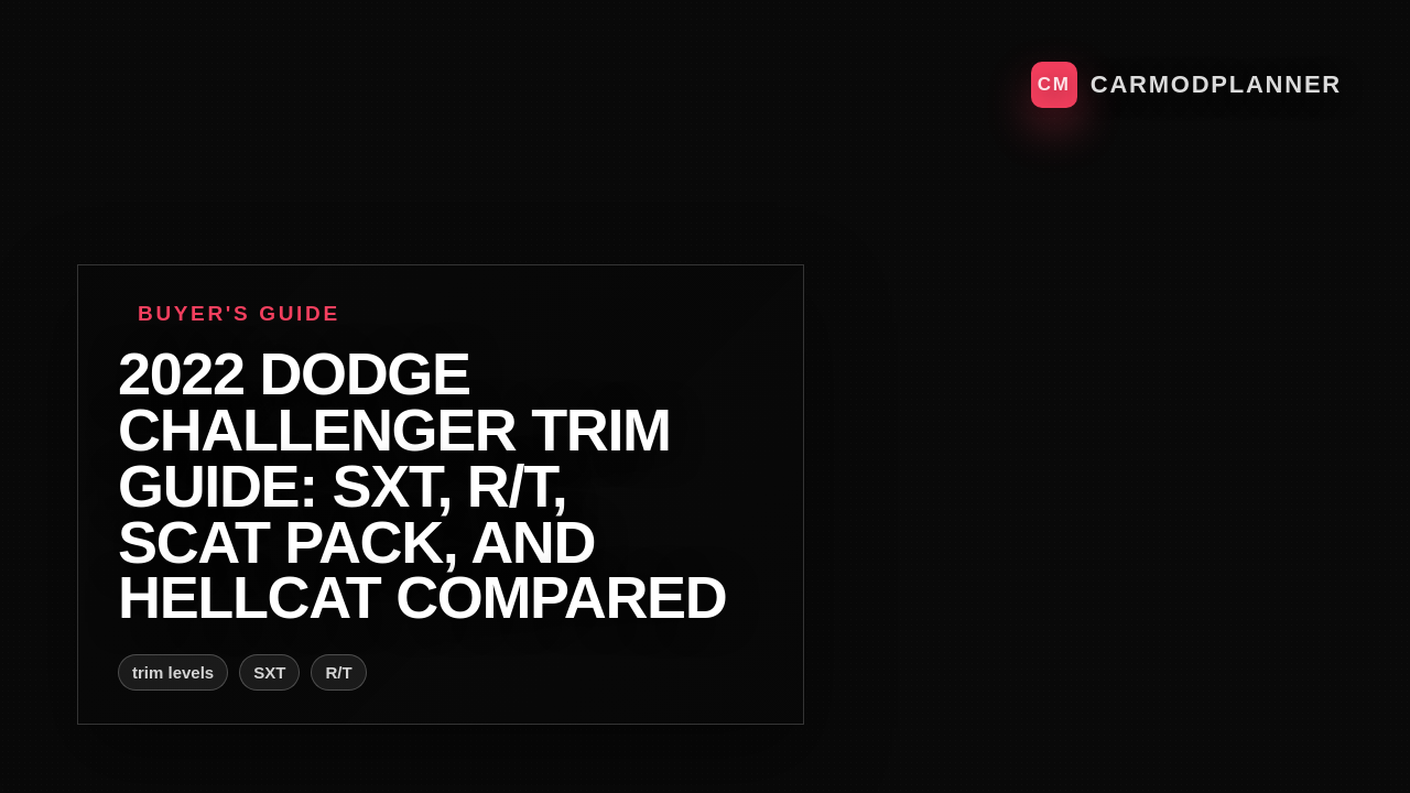 2022 Dodge Challenger Trim Guide: SXT, R/T, Scat Pack, and Hellcat Compared