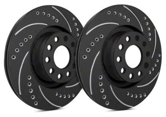 SP Performance Cross-Drilled and Slotted Rotors with Black ZRC Coating