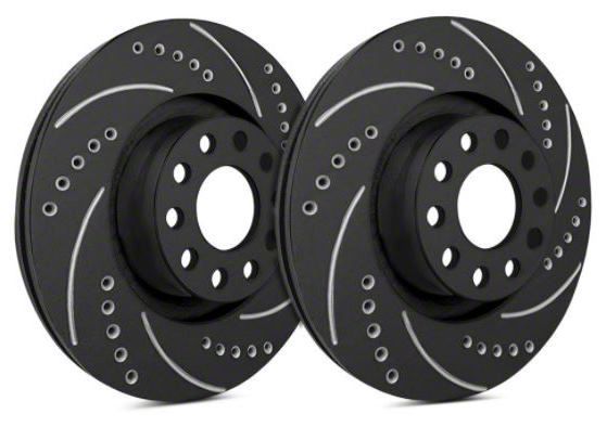 SP Performance Cross-Drilled and Slotted Rotors with Black Zinc Coating